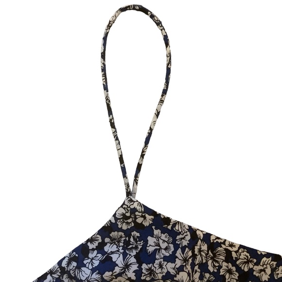 J.CREW SPAGHETTI STRAP BLUE & WHITE FLORAL MIDI DRESS/ Size 8 - Picture 5 of 10